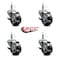Service Caster 3'' Phenolic Wheel Swivel 7/16'' Grip Ring Stem Caster Set with Brake, 4PK SCC-GR20S314-PHS-TLB-716138-4 - alternate 2